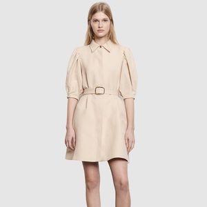 Sandro linen cotton blend shirtdress luno